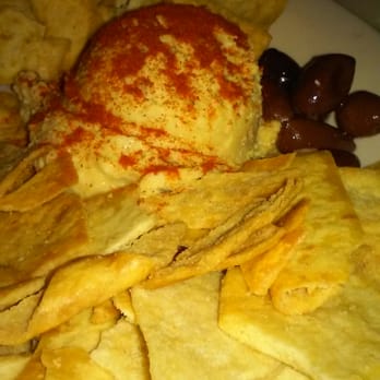 Chestnut Tree Teahouse & Bistro - Hummus and kalmata olives with pita chips. Yum! - Cafes Near Me - Denton, Texas