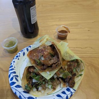 Taqueria El 1 - Tres pastor tacos and a coke - Mexican Near Me - Albuquerque, New Mexico