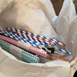 OC White Gloves - Wrapped paper straws.