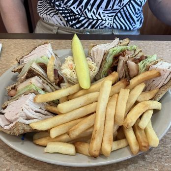 Dietz Stadium Diner - My wife ordered the turkey bacon club sandwich with fries. With lots of fries (very tasty fries). - Diners Near Me - Kingston, New York Dietz Stadium Diner - My wife ordered the turkey bacon club sandwich with fries. With lots of fries (very tasty fries). - Diners Near Me - Kingston, New York