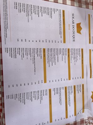 Menu photo 2 Solar do Duque Lisbon, 11 Menu photo 2 Solar do Duque Lisbon, 11