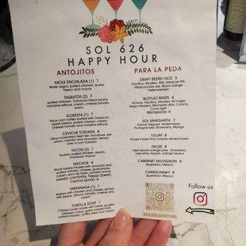 Sol 626 Mexican Restaurant - Happy hour! Monday-friday 2-6 - Mexican Near Me - Whittier, California Sol 626 Mexican Restaurant - Happy hour! Monday-friday 2-6 - Mexican Near Me - Whittier, California