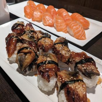 Sushi Bang Bang - Eel and salmon nigiri - Japanese Near Me - Austin, Texas Sushi Bang Bang - Eel and salmon nigiri - Japanese Near Me - Austin, Texas