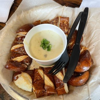 Pig Candy BBQ - Pretzel bites with queso (delicious!) - Barbeque Near Me - Loveland, Ohio Pig Candy BBQ - Pretzel bites with queso (delicious!) - Barbeque Near Me - Loveland, Ohio