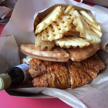 Bruxie - Fried Chicken sandwich with waffle fries. - Sandwiches Near Me - Orange, California