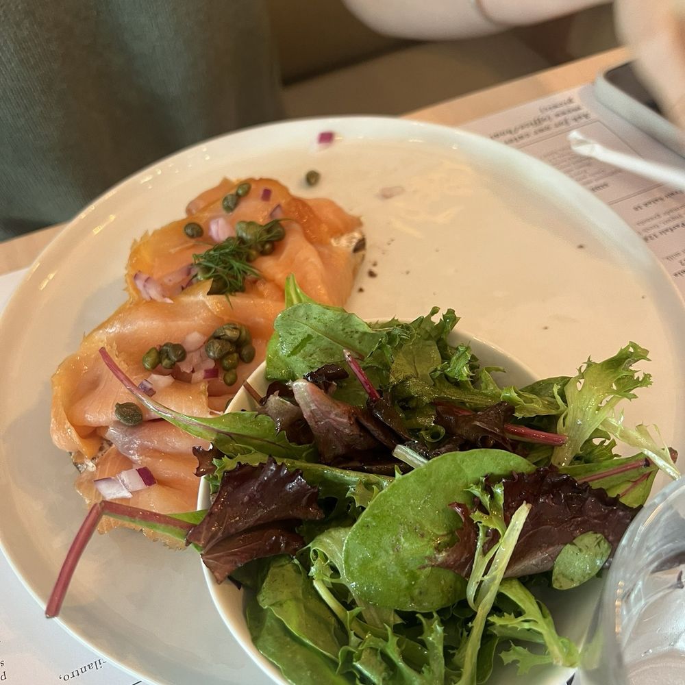 Cecile Bakery + Cafe - Smoked Salmon toast! The vinaigrette on the greens is so sublime. - Bakeries Near Me - Miami, Florida