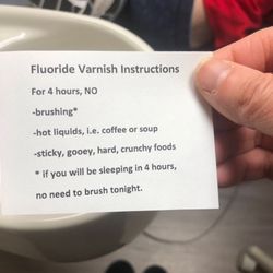 Pediatric Dental Associates - After care instructions following a Florida Varnish treatment.