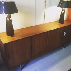 Danish Country Antiques - A gorgeous mid-century modern teak side table.