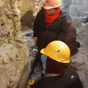 Hidee Gold Mine - Chiseling a souvenir from the rock face - Historical Tours Near Me - Central City, Colorado