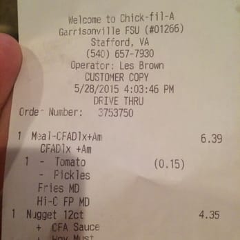 Chick-fil-A - Fast Food Near Me - Stafford, Virginia