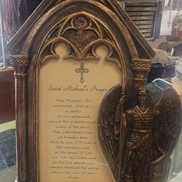 My purchase of the St Michael prayer in a frame. It is more beautiful in person. My purchase of the St Michael prayer in a frame. It is more beautiful in person.