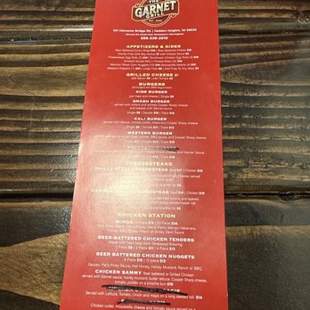 The Garnet Grill - Menu - Cheesesteaks Near Me - Barrington, New Jersey