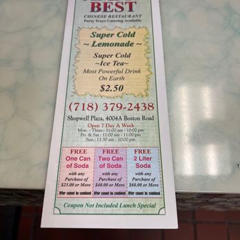 Jimmy's Best Chinese Restaurant - menu - Chinese Near Me - Bronx, New York