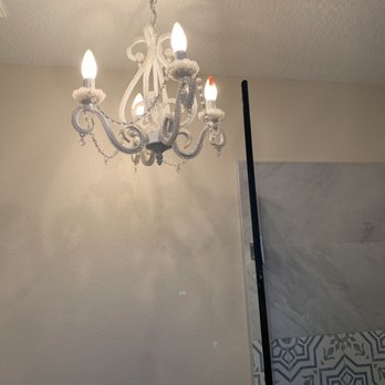 Brentwood Electrical Solutions - Before pic...ugly chandelier that hit my shower door! - Electricians Near Me