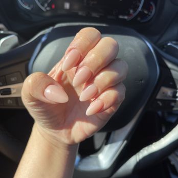 Polished Bar - Almond shape came out amazing. Color "perfect nude" powder. Done by Tuan - Nail Salons Near Me - Orange, California Polished Bar - Almond shape came out amazing. Color "perfect nude" powder. Done by Tuan - Nail Salons Near Me - Orange, California