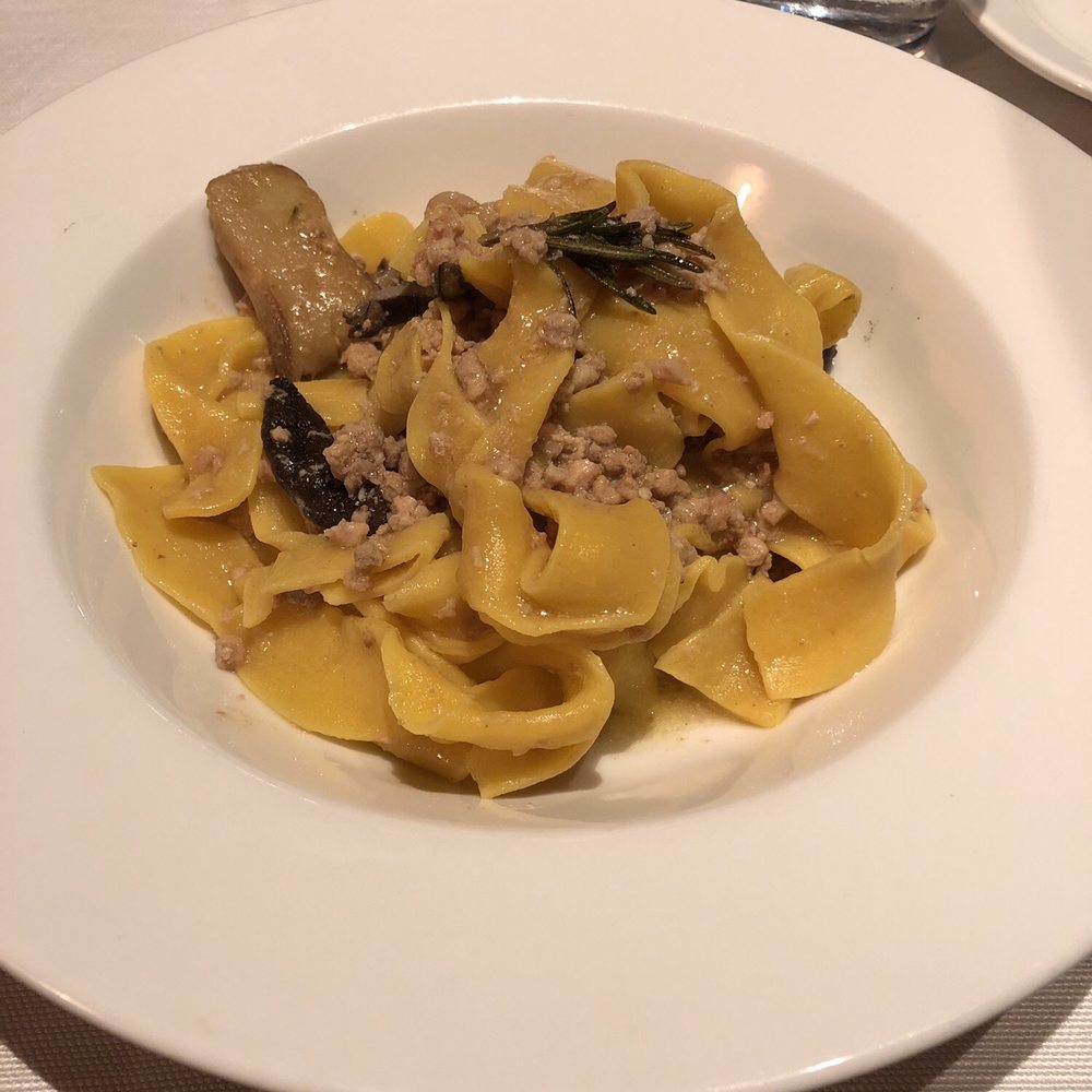 Tagliatelle with mushrooms and ground chicken Tagliatelle with mushrooms and ground chicken