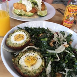 Scotch eggs with kale salad Scotch eggs with kale salad