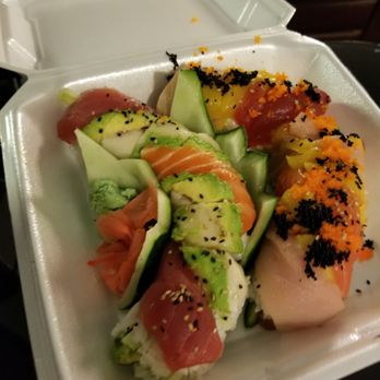 Happy Sushi - Rainbow and trudy (this one isn't on the menu but they were kind enough to make itl - Sushi Bars Near Me - Springfield, Illinois Happy Sushi - Rainbow and trudy (this one isn't on the menu but they were kind enough to make itl - Sushi Bars Near Me - Springfield, Illinois