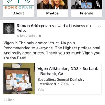 Vigen Alikhanian, DDS - Lovely words from Rockstar Roman Arkhipov. Thank you! - General Dentistry Near Me - Burbank, California Vigen Alikhanian, DDS - Lovely words from Rockstar Roman Arkhipov. Thank you! - General Dentistry Near Me - Burbank, California