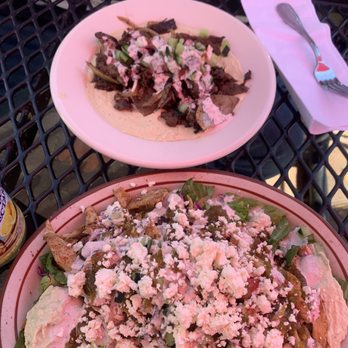 Mr Falafel - Hummus Plate Topped with Shawarma and Shawarma Salad with hummus - Falafel Near Me - Morgan Hill, California Mr Falafel - Hummus Plate Topped with Shawarma and Shawarma Salad with hummus - Falafel Near Me - Morgan Hill, California