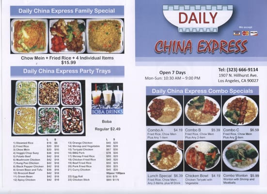 Menu photo 2 Daily China Express Los Angeles, CA