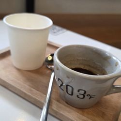 203º Fahrenheit Coffee - Beautifully served espresso, with sparking water.... Let's keep the paper cups out.