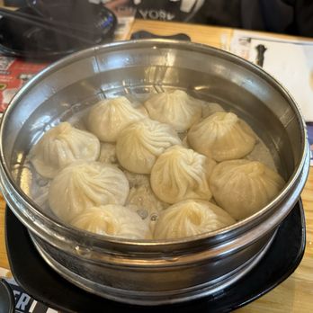 Mama Lu's Dumpling House - Large, but over-steamed and stuck together | 1. JUICY PORK DUMPLINGS (10) - Dim Sum Near Me - Tustin, California