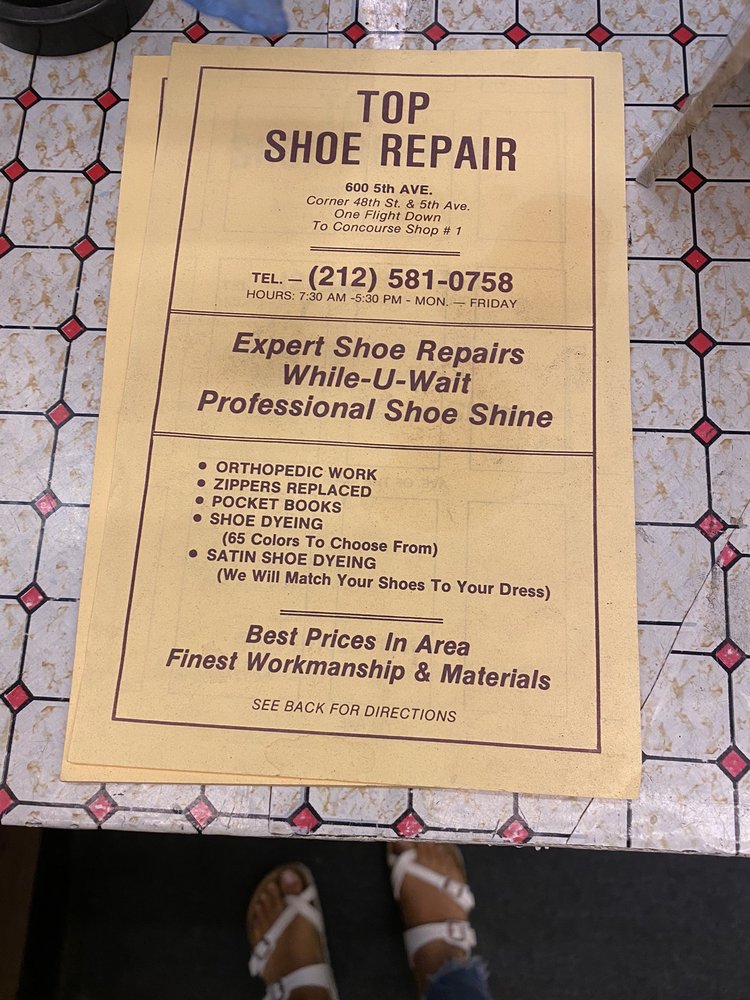 TOP SHOE REPAIR CLOSED Updated June 2024 35 Reviews 600 5th Ave Frnt, New York, New York