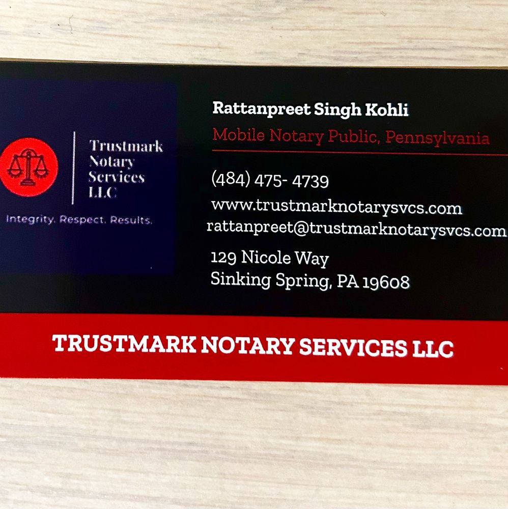 TRUSTMARK NOTARY SERVICES Request a Quote 129 Nicole Way, Sinking
