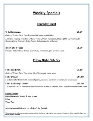 Menu photo 1 Pickwick Inn Winona, MN