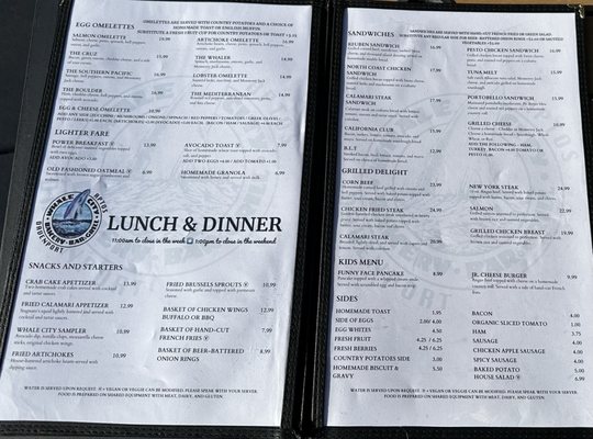 Menu photo 4 Whale City Aptos, CA