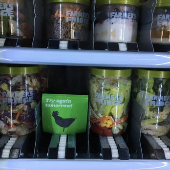 Farmer's Fridge - Packed Salad Jar Choices at the Farmer's Fridge Vending Machine at Chicago's O'Hare Airport - Salad Near Me - Chicago, Illinois Farmer's Fridge - Packed Salad Jar Choices at the Farmer's Fridge Vending Machine at Chicago's O'Hare Airport - Salad Near Me - Chicago, Illinois