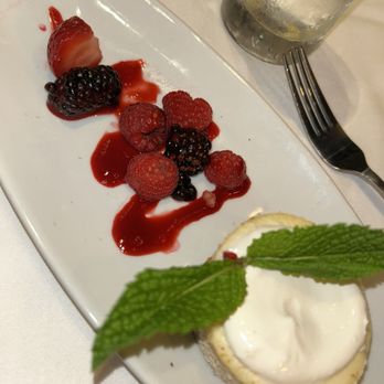 Ruth's Chris Steak House - PERSONAL CHEESECAKE - Strawberry, Blackberry and Raspberry garnish - comes with the classic Lunch special which is now $66 - Steakhouses Near Me - New Orleans, Louisiana