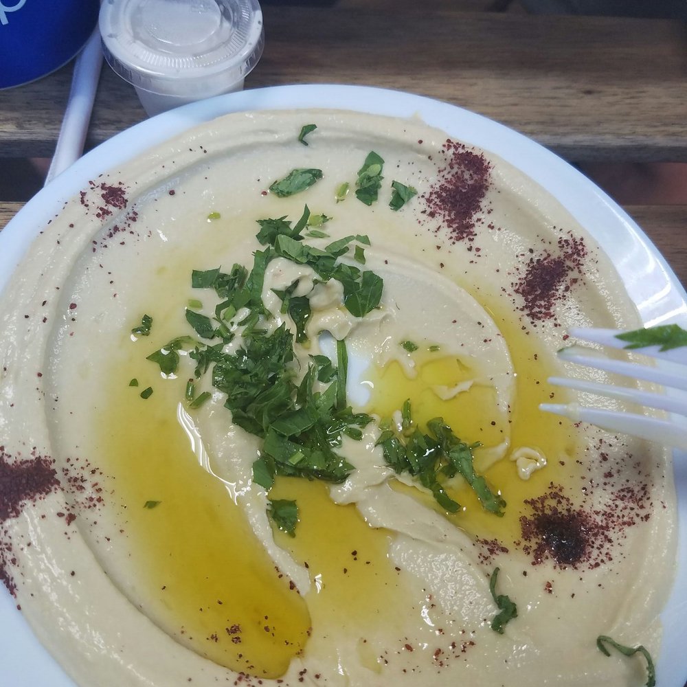 Ruzana - Hummus is very small portion.  It was good, but as you can see there is not a lot served on the plate. Very thin layer. - Kebab Near Me - Brooklyn, New York