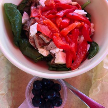 Rail Side Cafe - Protein bowl. Spinach eggs sausage peppers and a side of blueberries. Delish. - Coffee & Tea Near Me - San Dimas, California Rail Side Cafe - Protein bowl. Spinach eggs sausage peppers and a side of blueberries. Delish. - Coffee & Tea Near Me - San Dimas, California
