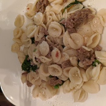 Lisi Italian - Orecchiette pasta with sausage. Good flavor. $18 - Italian Near Me - Pinehurst, North Carolina