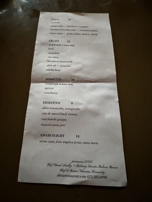 Menu photo 1 Alleia Chattanooga, TN