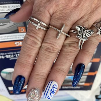 Bliss Nail Spa - Custom set of nails for attending NHRA World Finals in Pomona, 2022. - Nail Salons Near Me - Quartz Hill, California