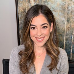 Sandra Merlan Makeup - Soft glam makeup look for bride to be with lightweight strip lash for slightly hooded eyes