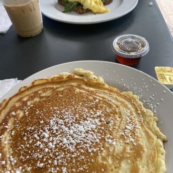 Satsuma Café - Pancakes with banana and berries (inside) and egg over avocado toast - Coffee & Tea Near Me - New Orleans, Louisiana Satsuma Café - Pancakes with banana and berries (inside) and egg over avocado toast - Coffee & Tea Near Me - New Orleans, Louisiana