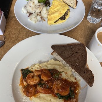 Winkel - Shrimp & Dutch Grits griesmeelpudding, tomato, peppers, herbs - Breakfast & Brunch Near Me - Philadelphia, Pennsylvania Winkel - Shrimp & Dutch Grits griesmeelpudding, tomato, peppers, herbs - Breakfast & Brunch Near Me - Philadelphia, Pennsylvania