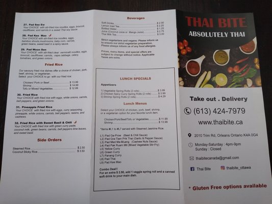 Menu photo 1 Thai Bite Orléans, ON