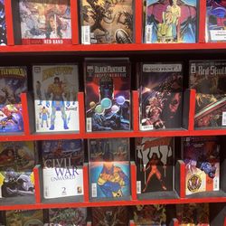 The new comics are on the wall