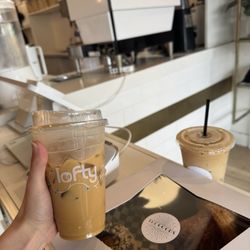 Salted carmel latte with almond milk.