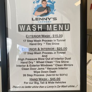 Lenny's Car Wash - Wash menu - Car Wash Near Me - Delray Beach, Florida Lenny's Car Wash - Wash menu - Car Wash Near Me - Delray Beach, Florida
