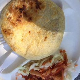 Traditional pupusa from Gourmet Pupusas - delicious!