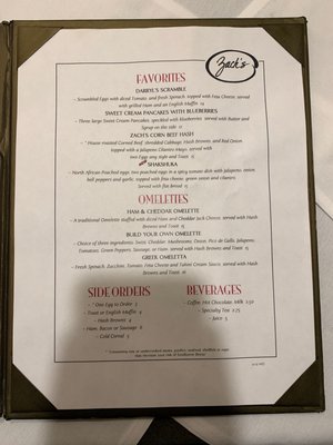 Menu photo 1 Zach's Restaurant Fairbanks, AK Menu photo 1 Zach's Restaurant Fairbanks, AK