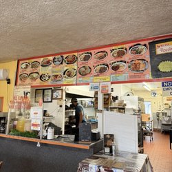 Angie's front counter and menu
