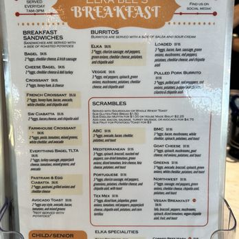 Elka Bee's Coffee Haus - Breakfast menu - Coffee & Tea Near Me - Wilsonville, Oregon