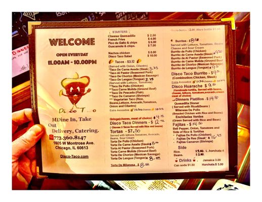 Menu photo 4 Disco Taco Chicago, IL